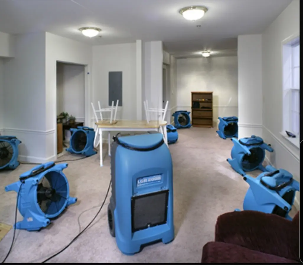 Air movers and dehumidifier setup for Water Damage Restoration in Cusseta-Chattahoochee County